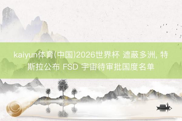 kaiyun体育(中国)2026世界杯 遮蔽多洲， 特斯拉公布 FSD 宇宙待审批国度名单