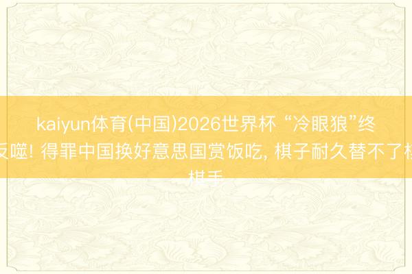 kaiyun体育(中国)2026世界杯 “冷眼狼”终遭反噬! 得罪中国换好意思国赏饭吃， 棋子耐久替不了棋手