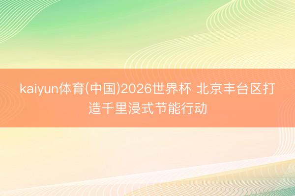 kaiyun体育(中国)2026世界杯 北京丰台区打造千里浸式节能行动